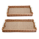 Two's Company 53781 Set of 2 Large Hand-Crafted Wicker Tray