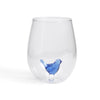 Two's Company 53789 Blue Bird Stemless Beautiful Wine Glass