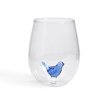 Two's Company 53789 Blue Bird Stemless Beautiful Wine Glass