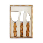 Two's Company 53816 Set of 3 Natural Bamboo Handle Cheese Knives