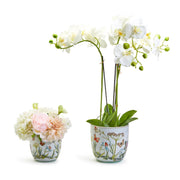 Two's Company 53830 Butterfly Garden Set of 2 Drainage Hole Cachepot/Planter