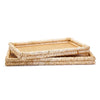 Two's Company 53845 Set of 2 Hand-Crafted Natural Rattan Decorative Tray