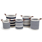 Two's Company 53852 Yacht Club Set of 5 Hand-Crafted Baskets Includes 3 Patterns