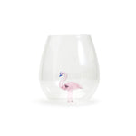 Two's Company 53875 Fabulous Pink Flamingo Stemless Wine Glass