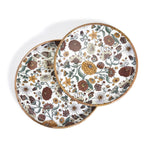 Two's Company 53921 Naturally Floral Set of 2 Wood Round Tray