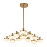 Uttermost Wedge LED Chandelier – 12-Light Contemporary Brass Fixture with Opal Shades and Long Life LEDs