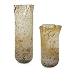 Rhine Seeded Glass Vase Set (Set of 2) – 15"H Brown Umber Art Glass Decorative Vases For Indoor Decor by Uttermost