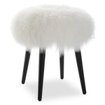 Uttermost Cozy Accent Stool Upholstered in Natural Sheepskin