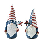 Americana Gnome Figurine Set of 2 – Polyresin & Metal Patriotic Decor, 3.75×3×7.25 in by Melrose