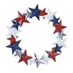 Americana Metal Star Wreath – Patriotic Door Decor 18"D – Seasonal Accent By Melrose