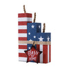 Indoor Patriotic Wood Blocks – Americana Firecracker Bundle 14"H – Shelf Display By Melrose