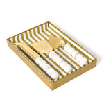 white cheese knife set