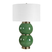 Stacked Sphere Table Lamp in Green Finish