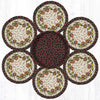 Christmas Hot Pad Set – Festive Floral Jute Trivets in Basket