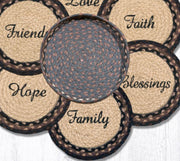 Earth Rugs Seasonal Blessings Trivets – 3-Pack Round Mats in Basket