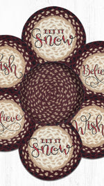 Hand-stenciled festive trivets for Christmas kitchen decor