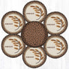 Eco-Friendly Golden Wheat Trivets Set by Susan Burd with Basket