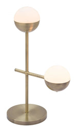 Zuo Modern 27.2"H Waterloo Table Lamp in Frosted Glass & Bronze – Modern Accent Lighting for Living Room or Bedroom