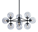 Zuo Modern Belfast Ceiling Lamp Black with 10 Glass Globes 61.8"H x 29.9"W x 29.9"D