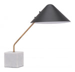 Zuo Modern 20.5"H Pike Table Lamp in Black & White with Marble Base and Conical Steel Shade