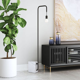 ZUO Modern Lancia Industrial Floor Lamp – Marble Base Accent