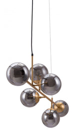 Zuo Brass Pendant Light with Six Globe Shades