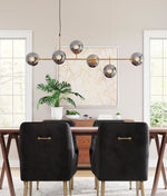 Zuo Brass Pendant Light with Six Globe Shades