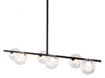 Zuo Modern Keyoz Ceiling Lamp Black with Clear Glass Shades 55.1"H x 47.2"W x 12.2"D