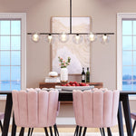 Zuo Black Ceiling Lamp with 6 Clear Glass Globes