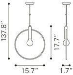 Zuo Modern – Irenza Brass Hanging Lamp 17.7