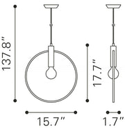 Zuo Modern – Irenza Brass Hanging Lamp 17.7