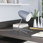 Zuo Modern Jamison Gray Steel Table Lamp for Desk or Nightstand