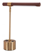 Zuo Modern 17.7" Kippy Table Lamp Brown & Brass – Adjustable LED Lamp with USB Charging Ports