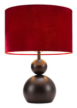 Zuo Modern Shobu Table Lamp Red – Boho & Art Deco Dimmable LED Lamp, 21.5"H
