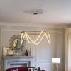 Zuo Modern Brass Ceiling Lamp – 61" Adjustable LED Light with Sculptural Flexible Design