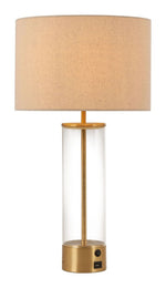 Zuo Modern Boreal Table Lamp Beige & Gold – PVC & Electroplated Steel Modern Desk and Nightstand Lamp, 22.2"H