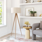 Zuo Modern Imperial Floor Lamp Beige & Natural 58.9"H – PVC & Steel Contemporary Design