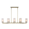 Uttermost 21392 Mistie 8 Light Linear Chandelier Antique Brass with Etched Glass