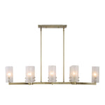 Uttermost 21392 Mistie 8 Light Linear Chandelier Antique Brass with Etched Glass