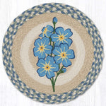 Earth Rugs Rustic Forget Me Not Round Placemat Eco-Friendly Braided Jute 15"