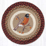 Earth Rugs Robin Print Round Placemat – Rustic Cabin Style Dining 15”