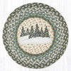 Rustic Christmas Round Placemat with Holiday Village Print 15”