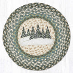 Earth Rugs Christmas Round Placemat – Holiday Village Tree Print 15”