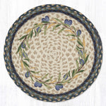 Earth Rugs Olive Print Round Placemat – Country Style Kitchen Accent 15”