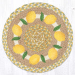 Earth Rugs Round Lemon Table Placemat – Rustic Country Dining Accent 15"x15"