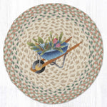 Earth Rugs Round Tulip Wheelbarrow Placemat – Rustic Cottage Dining Accent 15"x15"