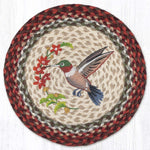 Earth Rugs Round Hummingbird Wildlife Placemat – Farmhouse Dining Accent 15"x15"