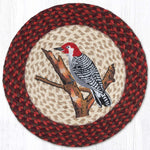 Earth Rugs Round Wildlife Woodpecker Placemat – Farmhouse Dining Accent 15"x15"