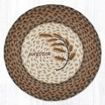 Earth Rugs Round Golden Wheat Placemat – Country Dining Accent 15"x15"
