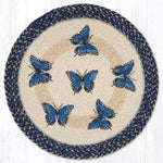 Earth Rugs Rustic Lodge Round Placemat – Blue Swallowtail 15"x15"